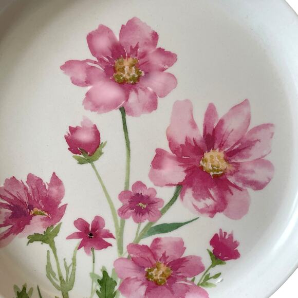 Soho Loft Pink Floral Melamine Dinner Plates 11in Set of 4 Spring NEW - Picture 3 of 15